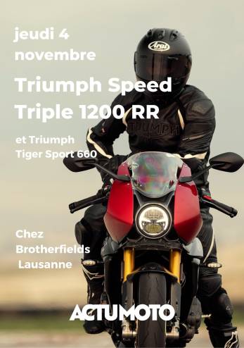 Présentation Speed Triple 1200 RR :: 04 novembre 2021 :: Agenda :: ActuMoto.ch