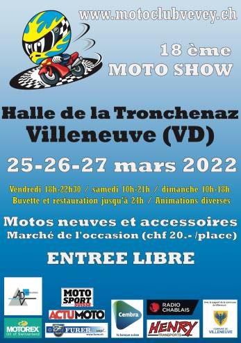 Motoshow Villeneuve 2022 :: 25-27 mars 2022 :: Agenda :: ActuMoto.ch