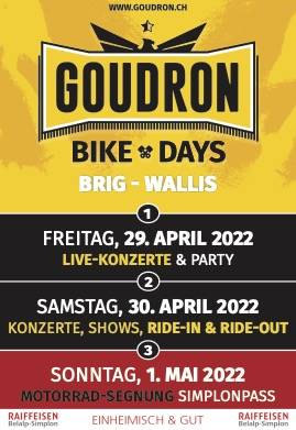 Goudron Bike Days & Bénédiction au Simplon :: 29 avril - 01 mai 2022 :: Agenda :: ActuMoto.ch