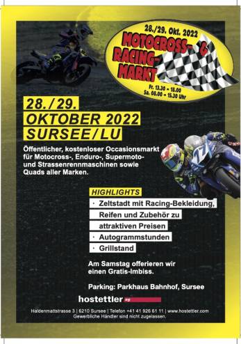 Marché cross et racing à Sursee :: 28-29 octobre 2022 :: Agenda :: ActuMoto.ch
