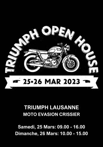 Open House Triumph :: 25-26 mars 2023 :: Agenda :: ActuMoto.ch