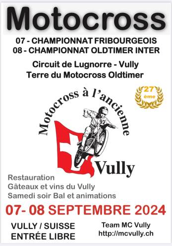 Motocross à l'ancienne :: 07-08 septembre 2024 :: Agenda :: ActuMoto.ch