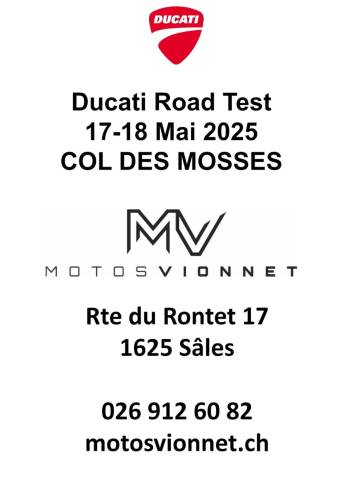 Ducati on Tour par Motos Vionnet :: 17-18 mai 2025 :: Agenda :: ActuMoto.ch