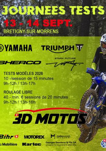 3D Motos: essais et roulage Enduro :: 13-14 septembre 2025 :: Agenda :: ActuMoto.ch