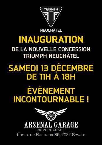 Inauguration Triumph Neuchâtel :: 13 décembre 2025 :: Agenda :: ActuMoto.ch